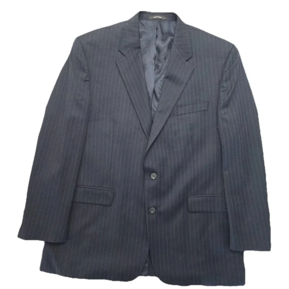 Lauren Ralph Lauren Blazer Men's 46L Navy Pinstripe Two‎ Button 100% Wool